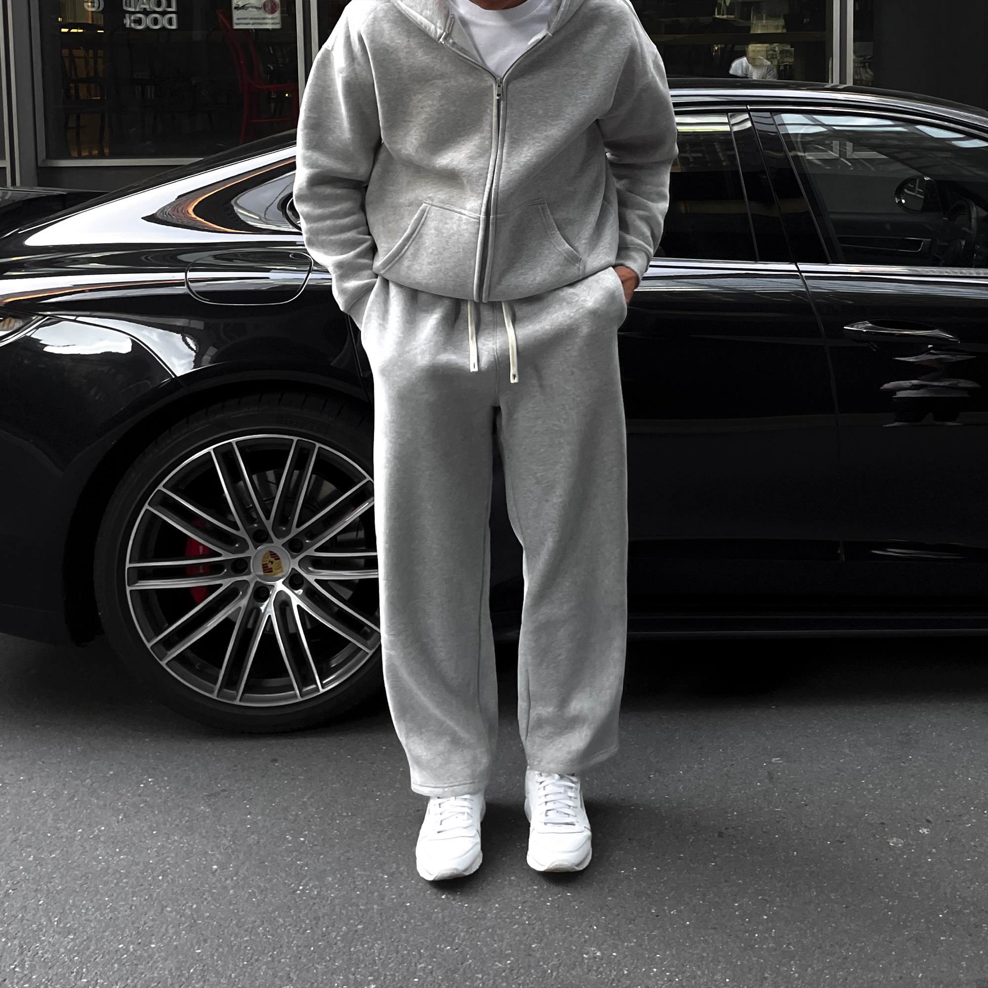 Grey Melange Zipper