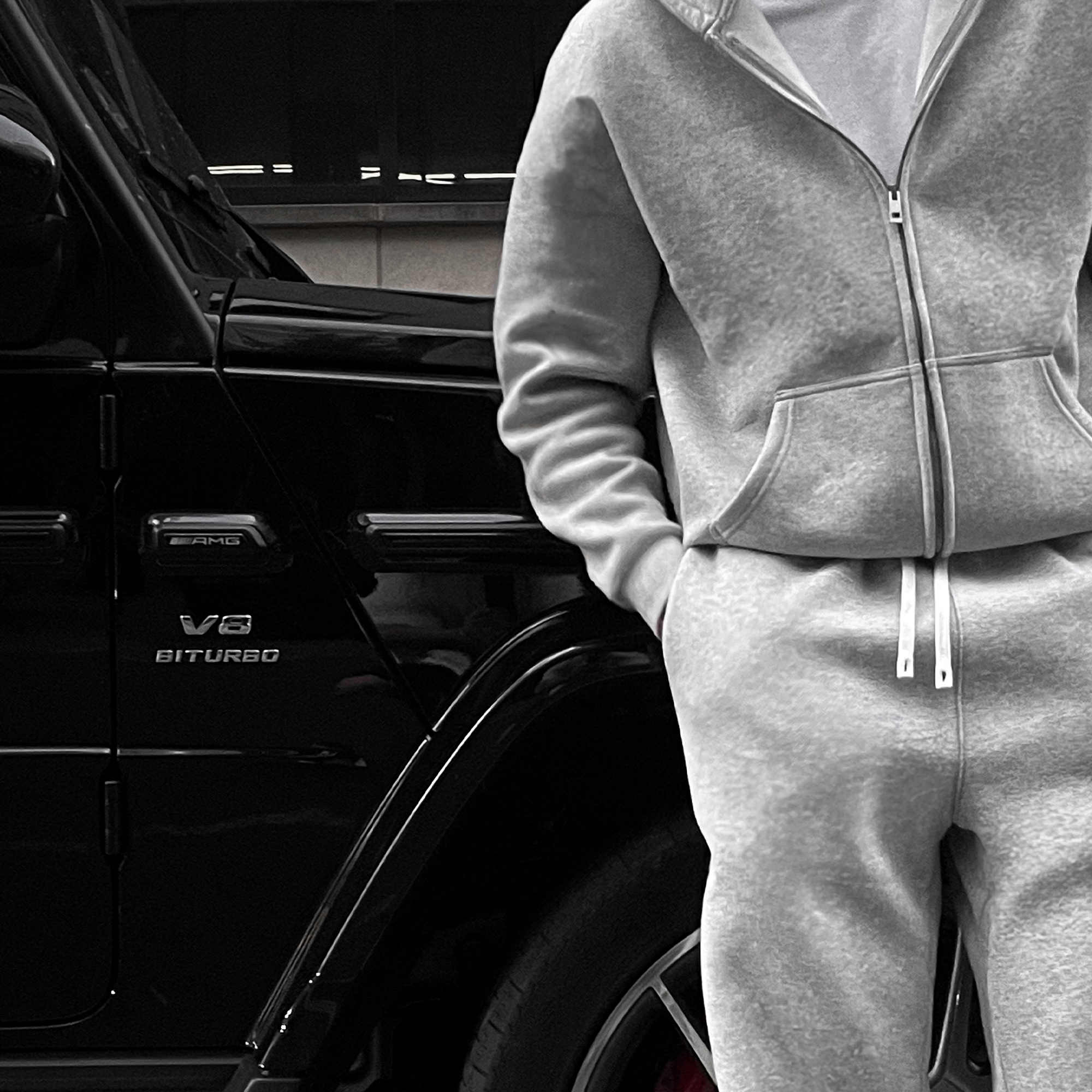 Grey Melange Zipper