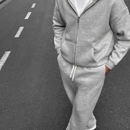 Grey Melange Zipper