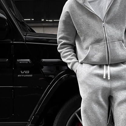 Grey Melange Zipper